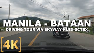 Manila to Bataan Driving Tour | Skyway-NLEX-SCTEX | 4K | Bagac, Bataan | Philippines