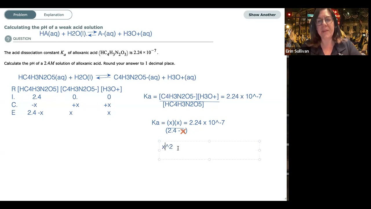Calculating the pH of a Weak Acid Solution