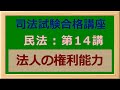 〔独学〕司法試験・予備試験合格講座　民法（基本知識・論証パターン編）第１４講：法人の権利能力 〔2021年版・民法改正対応済み〕