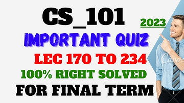 Cs101 Important quiz For Final term 2023_From Lectures 170 to 234_cs101 quiz 2023_cs101 quiz