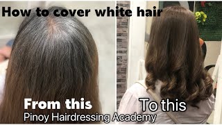 How to cover white hair //  Pinoy Hairdressing Academy // Jun Pinili