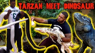 Tarzan Meets Living Dinosaurs