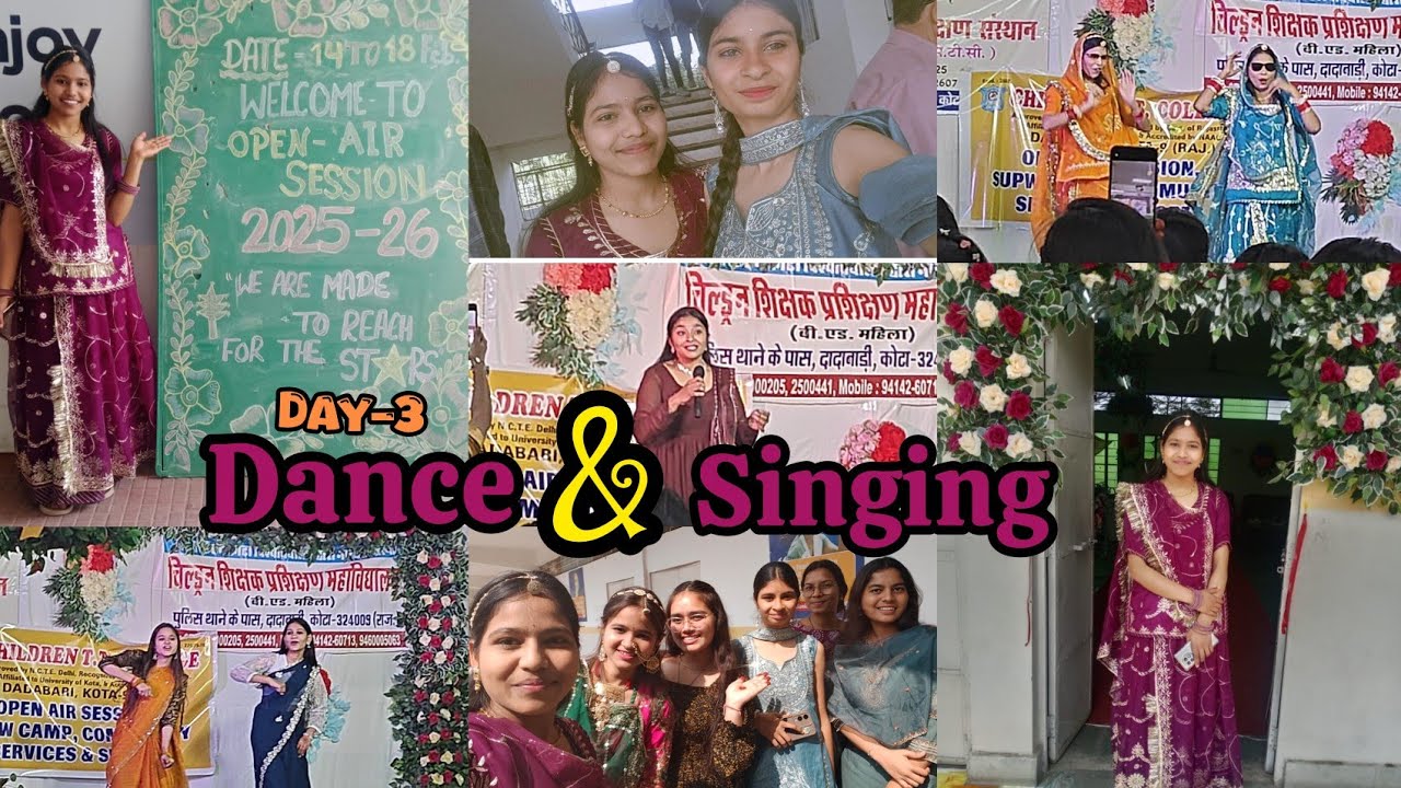 COLLEGE VLOG:Day 3 Open Air Session! 🤩 Bollywood Dance & Singing Magic#vlog#collegelife #studentlife
