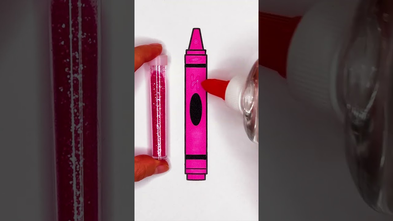 💕 Pink Crayon DIY Easy Glitter Art for Kids ✨ 