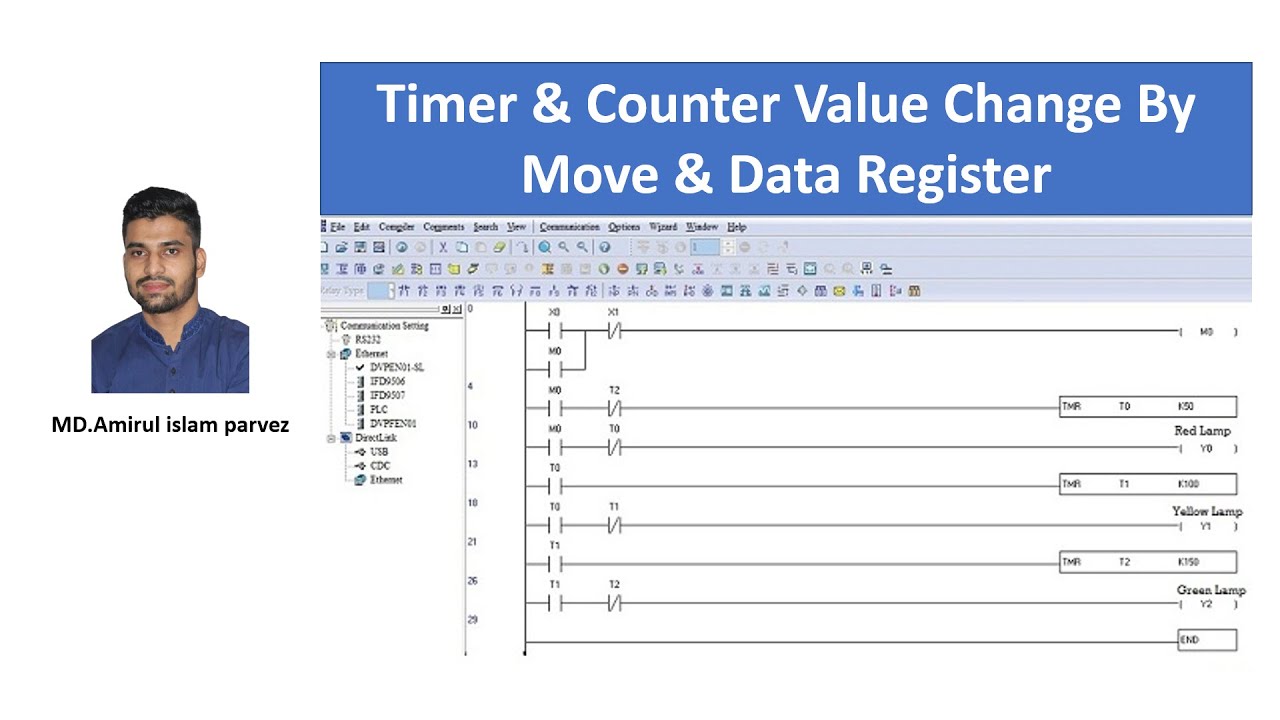 Change Timer & Counter Value Using MOV & D Register | Delta PLC WPLSoft ...