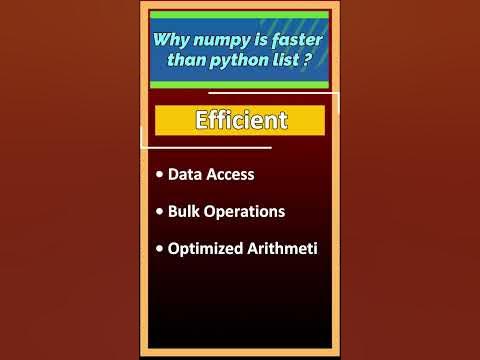 Why Numpy is faster than python list ? | Python Library for Data ...