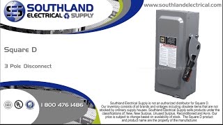 Square D H362AWH, 60 Amp, 600 VAC, 3 Pole, Fused Disconnect