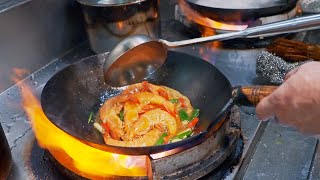 Art of Wok Skills！Cooking with Extreme Powerful Fire, Taiwan Stir Fry / 晚上不要看！海鮮熱炒, 大民生平價海鮮