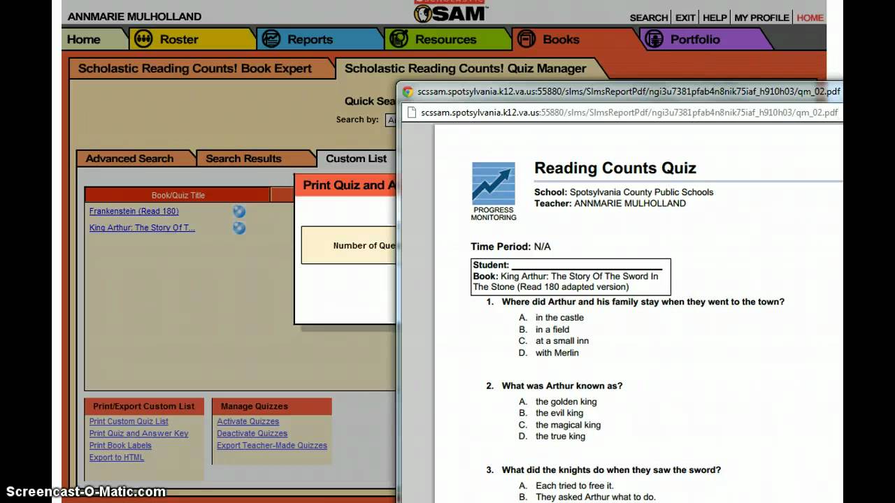 reading counts answers