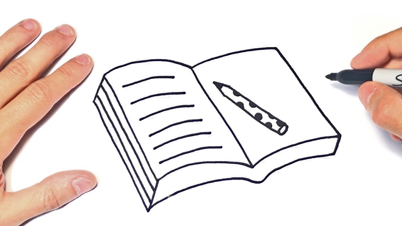 How to draw a Open Book Step by Step