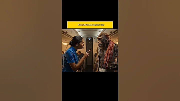 Bandar flight me bhikh mangte huwe 😂😂😂 Funny monkey video -bandar #shorts #Aivlog #Ai