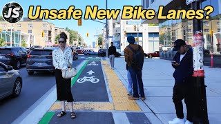 New "Bike Lanes" on Eglinton Avenue Worst | Toronto Ride (May 2024)