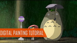 My Neighbor Totoro | Digital Painting Tutorial using photoshop, Studio ghibli art | STEVEY DRAWS