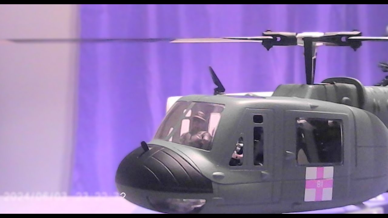 Flywing UH-1 Huey on a Dustoff mission. Onboard cam (RC)