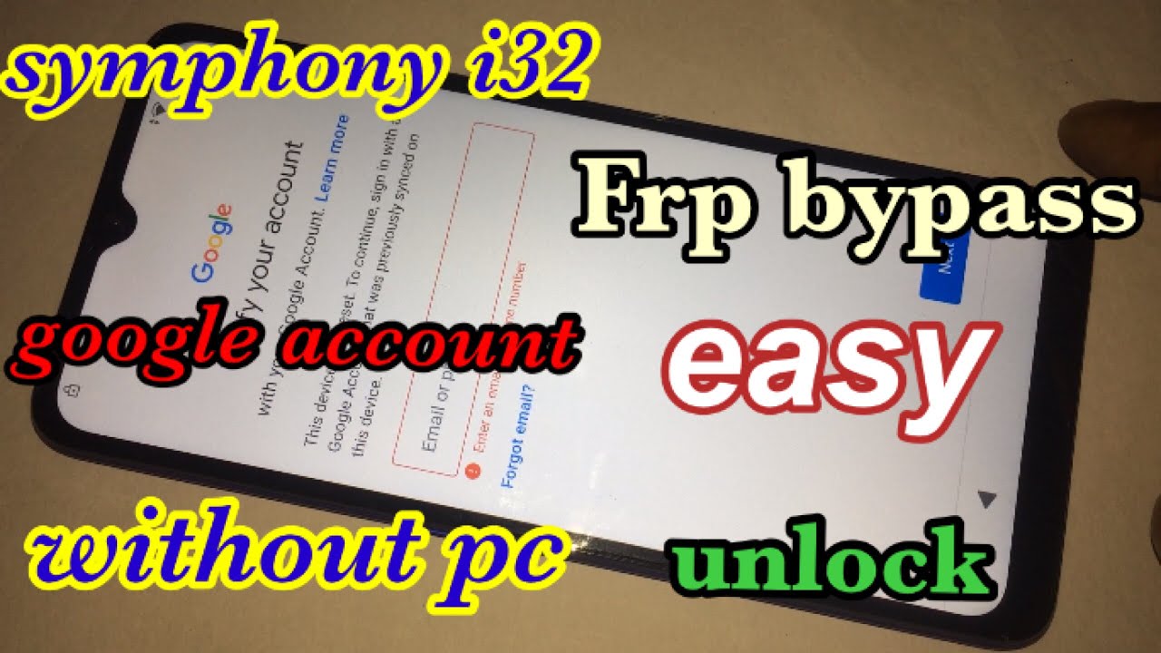 SYMPHONY i32 Frp Bypass without pc | symphony i32 google account bypass