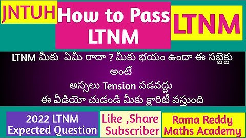 JNTUH LTNM R18 || How to Pass LTNM || Laplace&Numerical important Questions || @Rama Reddy MathsAcad