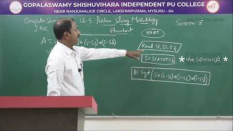COMPUTER SCIENCE | 1st PUC | CH 05 | PROBLEM SOLVING METHODOLOGY - FLOWCHART | S05