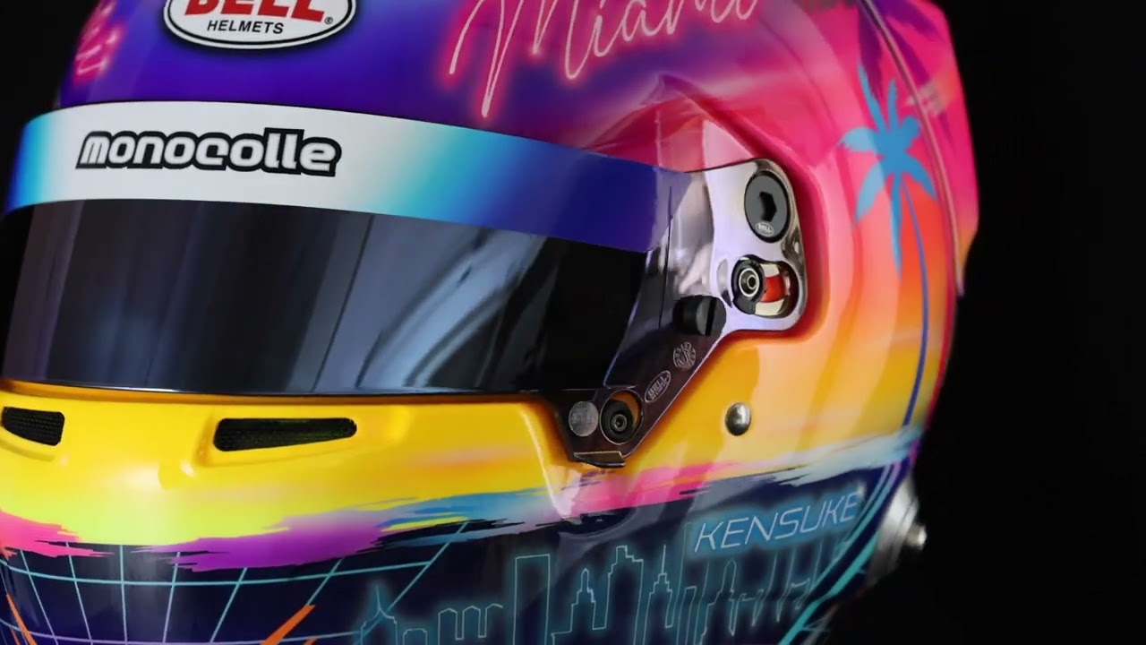 ヘルメットペイント 267 BELL HP7 CARBON MIAMI - YouTube
