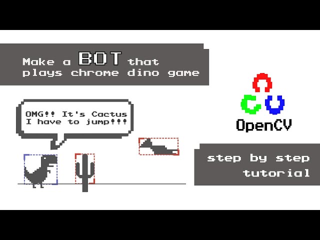 Google dino chrome game with bot activated cheats 