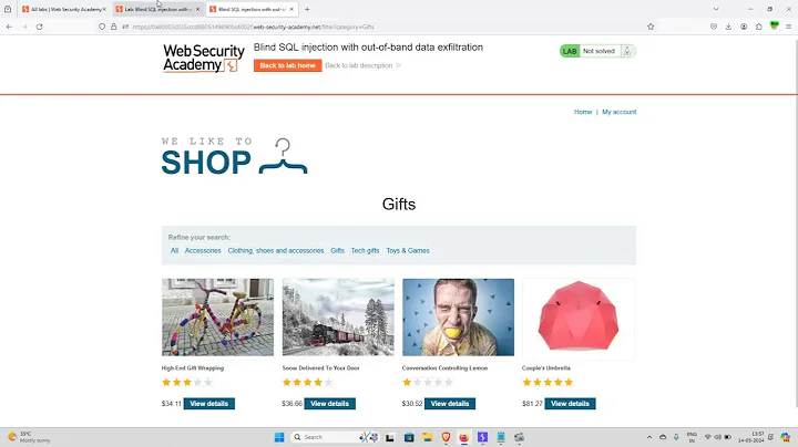 Blind SQL injection with out of band data exfiltration