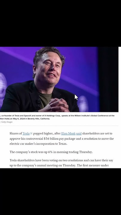 Elon Musk Pay Package Approved! 56 Billion! - YouTube