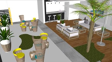 ARTSY BEACH BAR - 3D MODEL SPACE PLANNING
