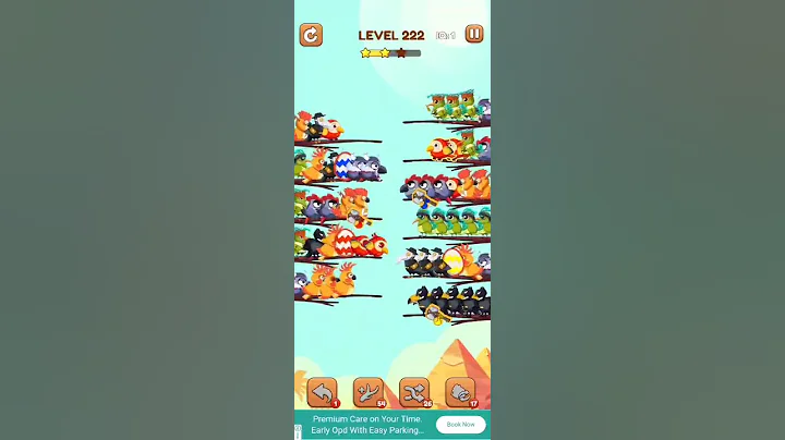 BIRD SORT 2 #color #puzzle #level 222 #colour #gaming #viral #trending #shorts #solution #birdsort