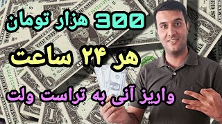 کسب درآمد 300 هزار  تومان هر 24 ساعت واریز به تراست ولت |earn money online