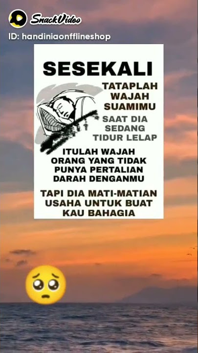 Tataplah wajah suami ketika sedang tidur lelap