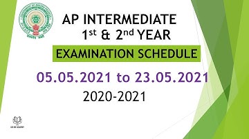 AP inter Exam Schedule / time table for 1st and 2nd year in May 2021