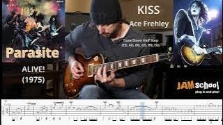 Kiss Parasite Ace Frehley Guitar Solo  WIth TAB