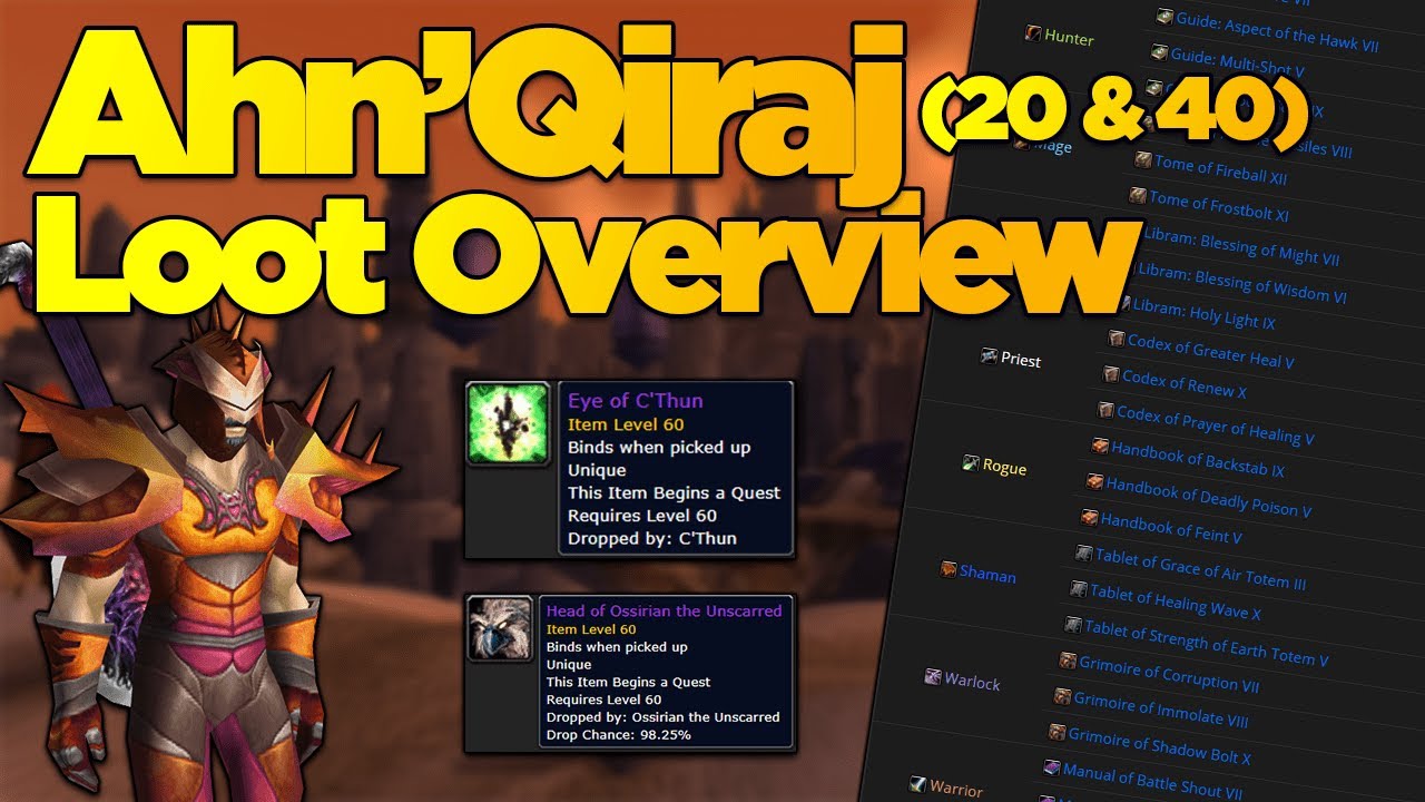 Ahn'Qiraj Loot Overview: New Items from AQ20 & AQ40 in WoW Classic