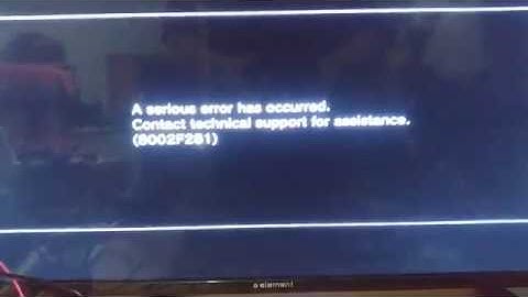 PS3 error code 8002F281 after replacing hard drive