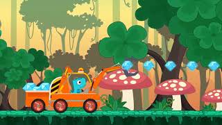 Design and drive excavator with little dinosaur and play adventure game screenshot 5