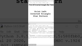 Print Left Inverted Triangle Star Pattern 📐||Star Pattern.#python #trianglepattern #starpattern #cse