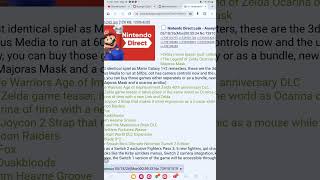 Nintendo direct leak 