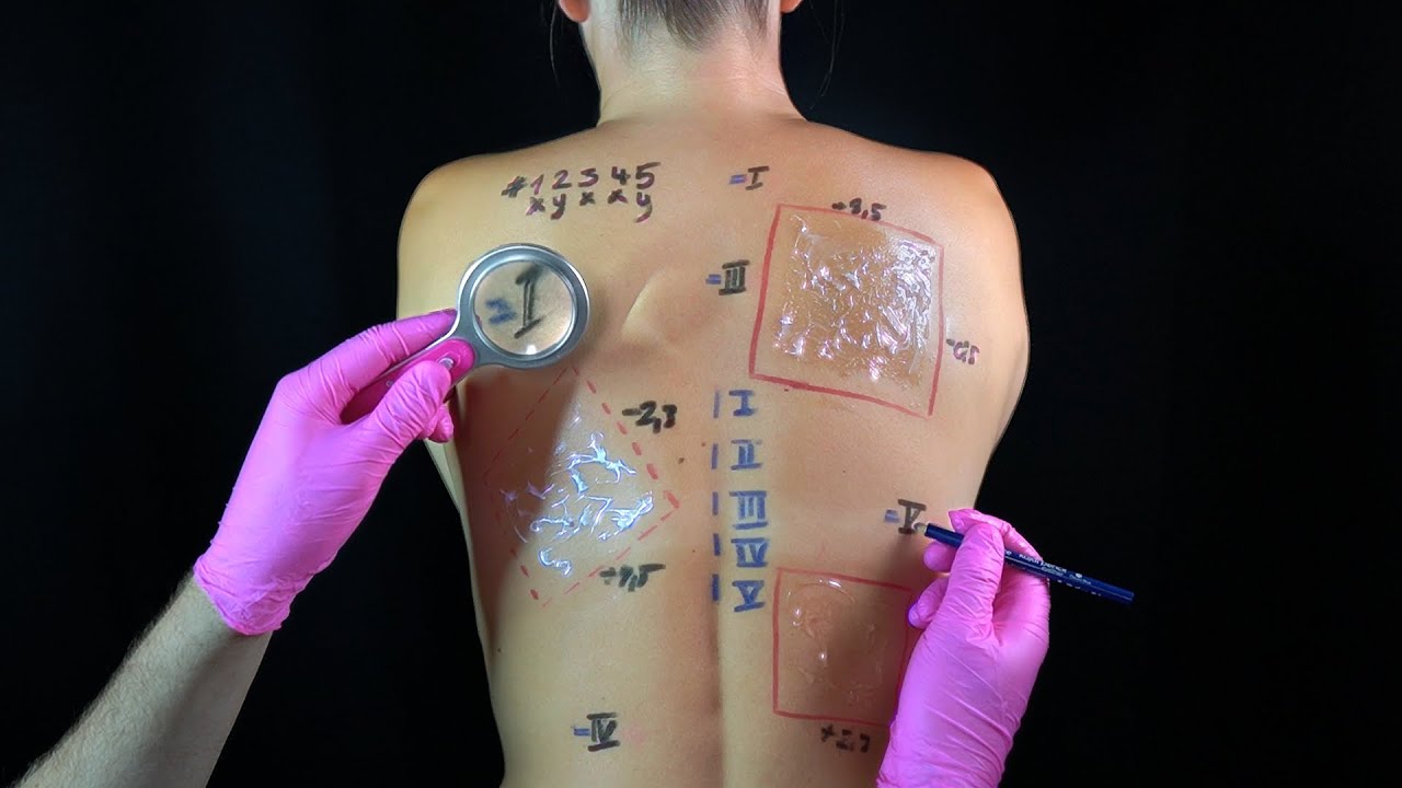 ASMR [Real Person] Back Drawing, Allergy Testing, Measuring, Tracing, Inspection - No talking