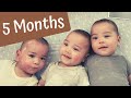 5 Month Triplet Update | Baby Eczema + COVID Scare