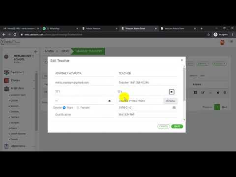 How to edit the Teacher's information?