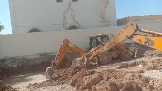 Two JCB Working on Mud - JCB Backho loder duging - JCB Video part 03