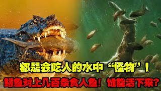 都是會吃人的水中“怪物”，鱷魚對上幾百條食人魚，誰能活下來？