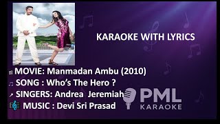 🎵 Who’s the Hero – Karaoke Remastered with Lyrics | Tamil Karaoke 🎤