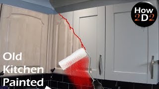 Old Kitchen Makeover. How to paint Kitchen laminate cabinet doors - YouTube