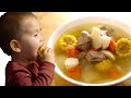 The best and delicious Pork rib soup with Chinese yam corn carrot