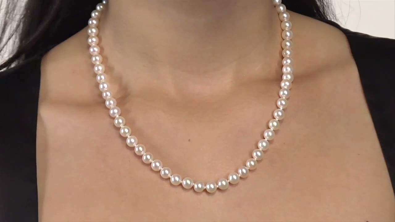 Pure Pearls Elite Freshwater Pearl Necklace 18 inches, 7-8mm