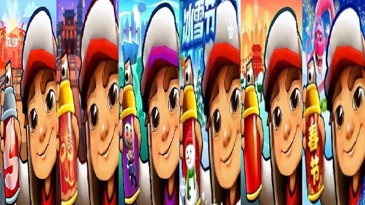 Subway Surfers 2023 VS 2024 Chinese Version VS Hollywood Edinburgh little rock Journey to the East