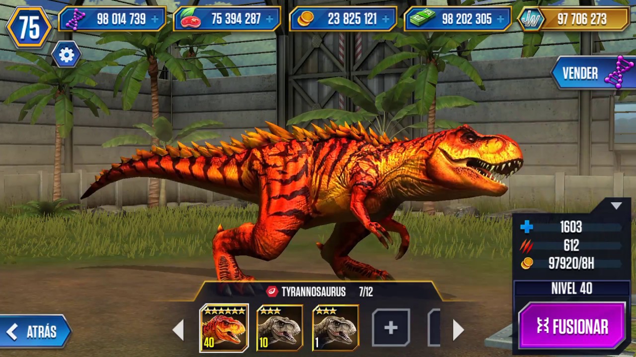 Evoluindo Tiranossauro Rex do Nível 1 ao 40 + Stage Infinito