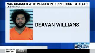Man charged with murder in connection to the death of 1-year-old from Scottsville
