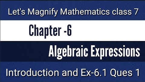 Chapter-6 || Algebraic expressions|| Ex-6.1 || Ques 1 || Let