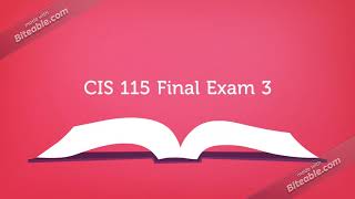 CIS 115 Final Exam 3 | snap tutorial |fast delievry